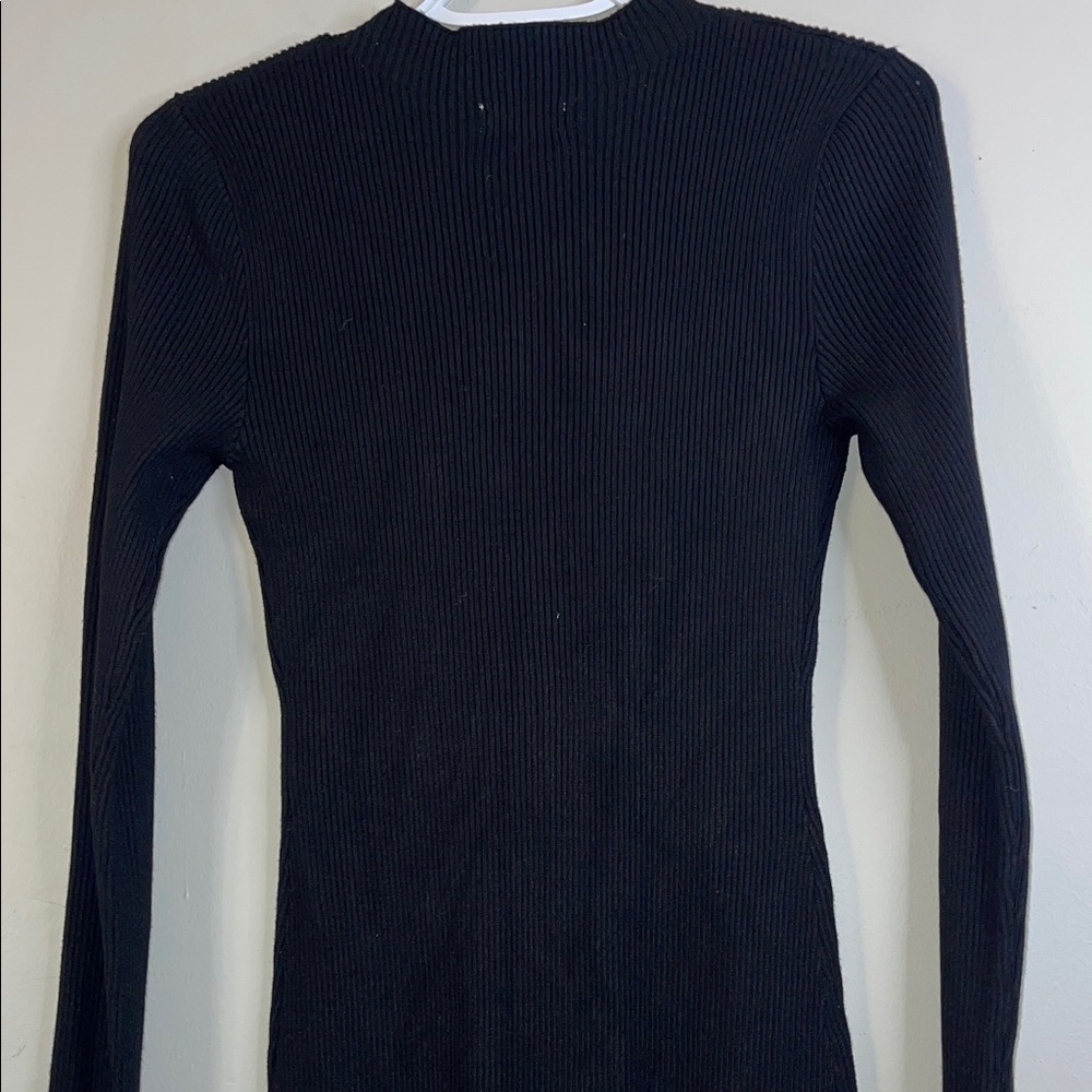 Full Circle Trends Black Ribbed Long Sleeve Sweater Dress Large #42 - Picture 9 of 10